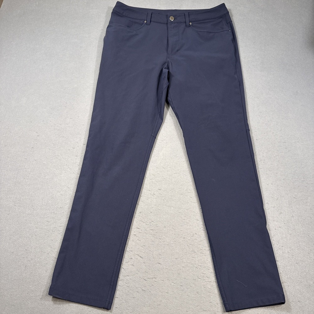 PANTS GOLF Lululemon Mens 32 Blue Chino ABC Slim Fit 5 Pocket LM5AD9S